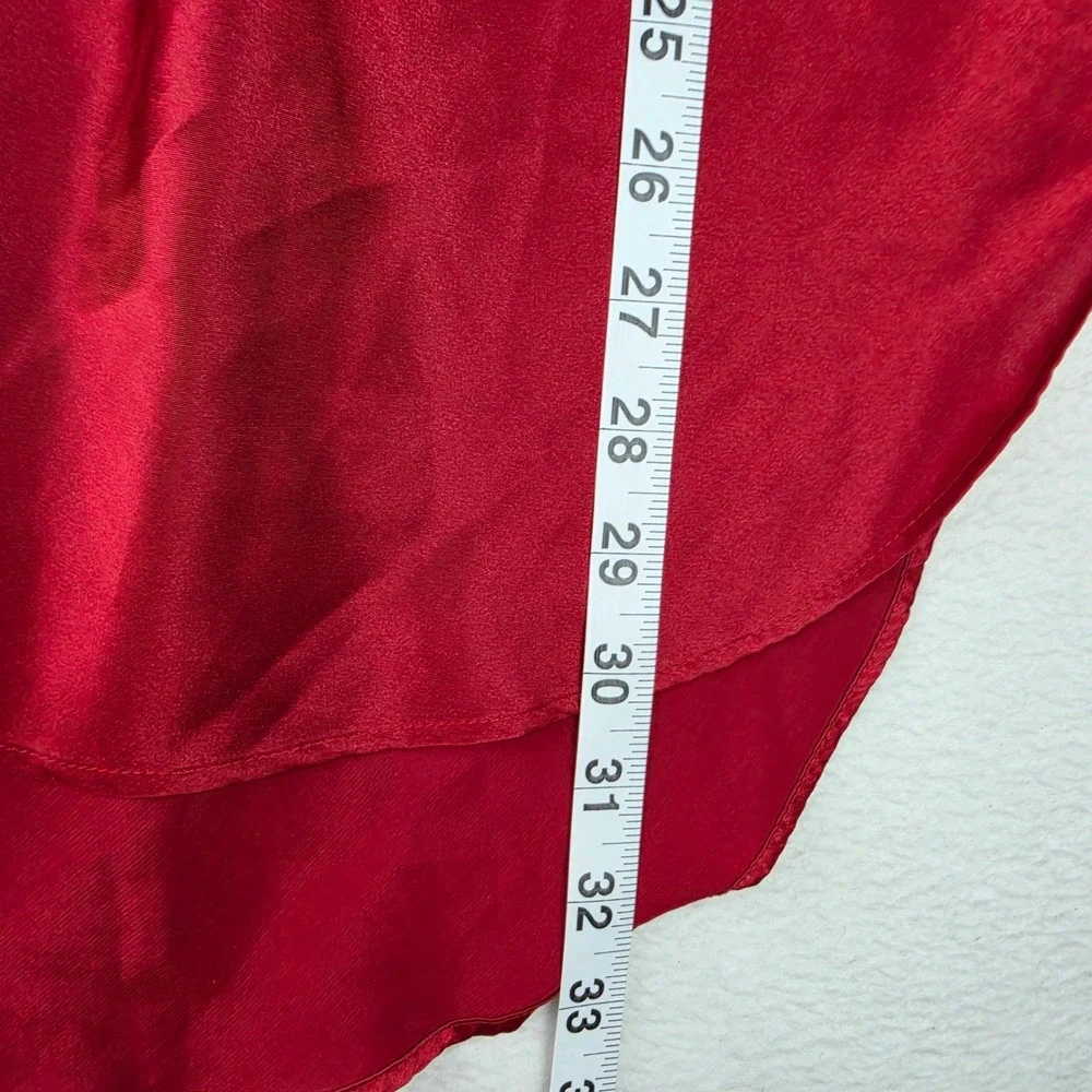 Victoria's Secret Gold Label Vintage Red Satin Lace Trim Chemise Slip Dress S